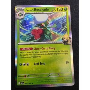 Pokemon Cynthia's Roserade Holo Rare Card 80/182 BW Plasma Storm